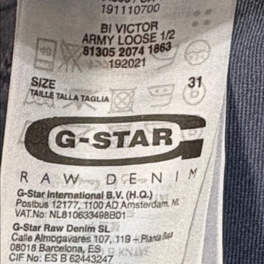 G STAR RAW DENIM 31 Army Loose button fly  shorts in blue